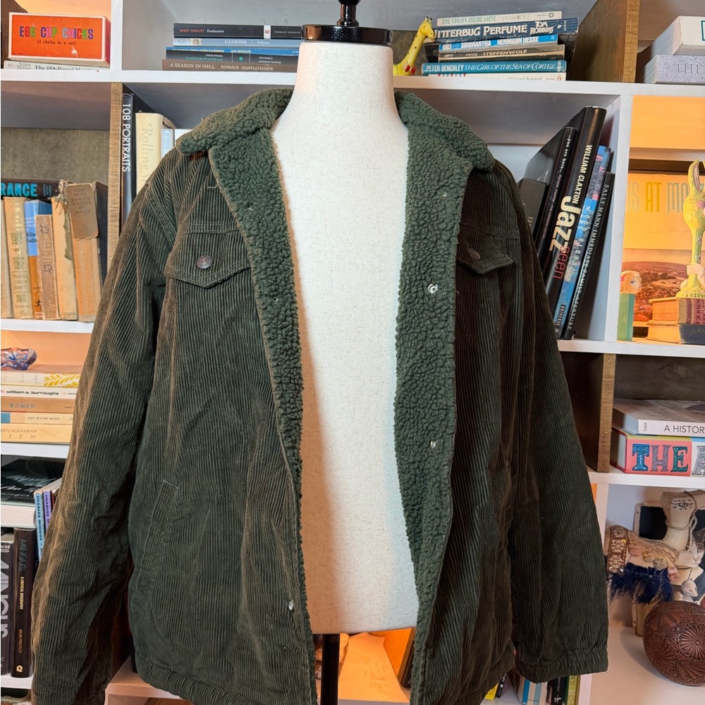 Levi's Olive Corduroy Jacket with Sherpa Lining